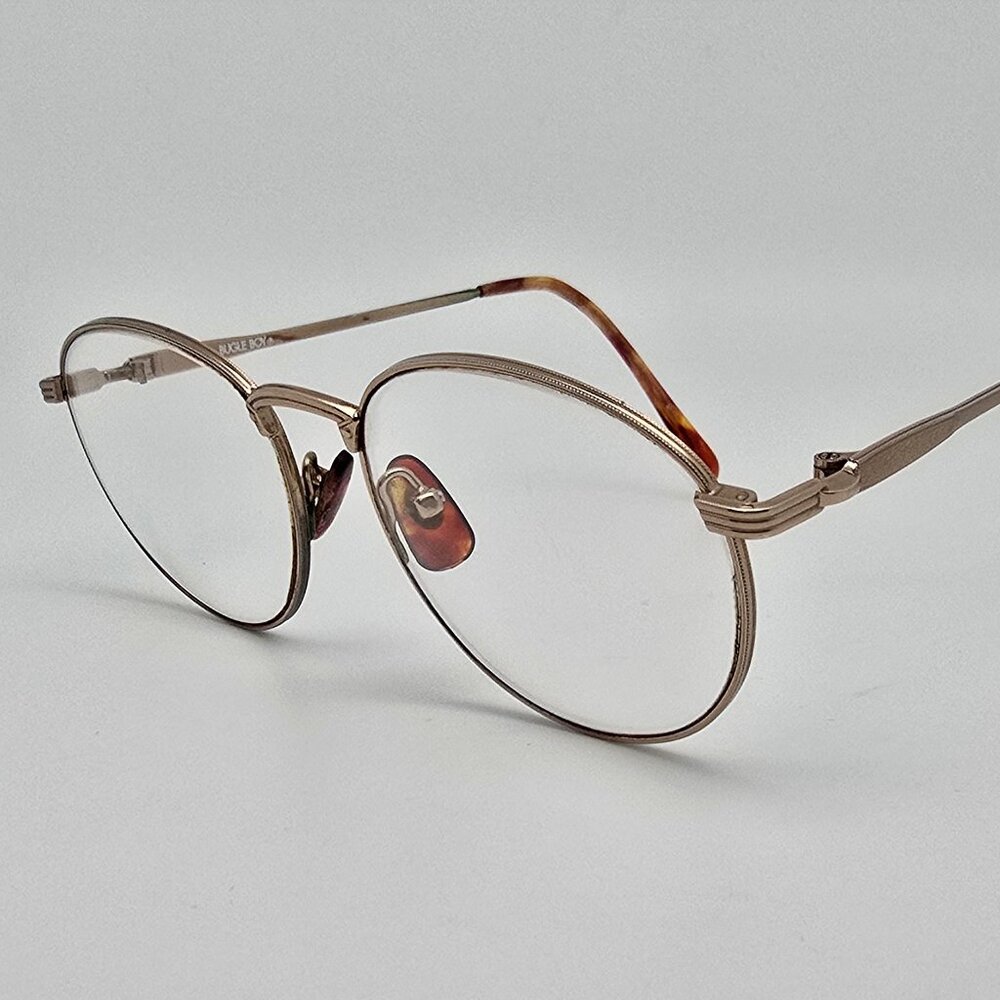 Bugle Boy BB-55 Gold Marine Round Eyeglasses Frame 52-18-112